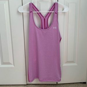 Purple and White Striped Under Armour Tank Top